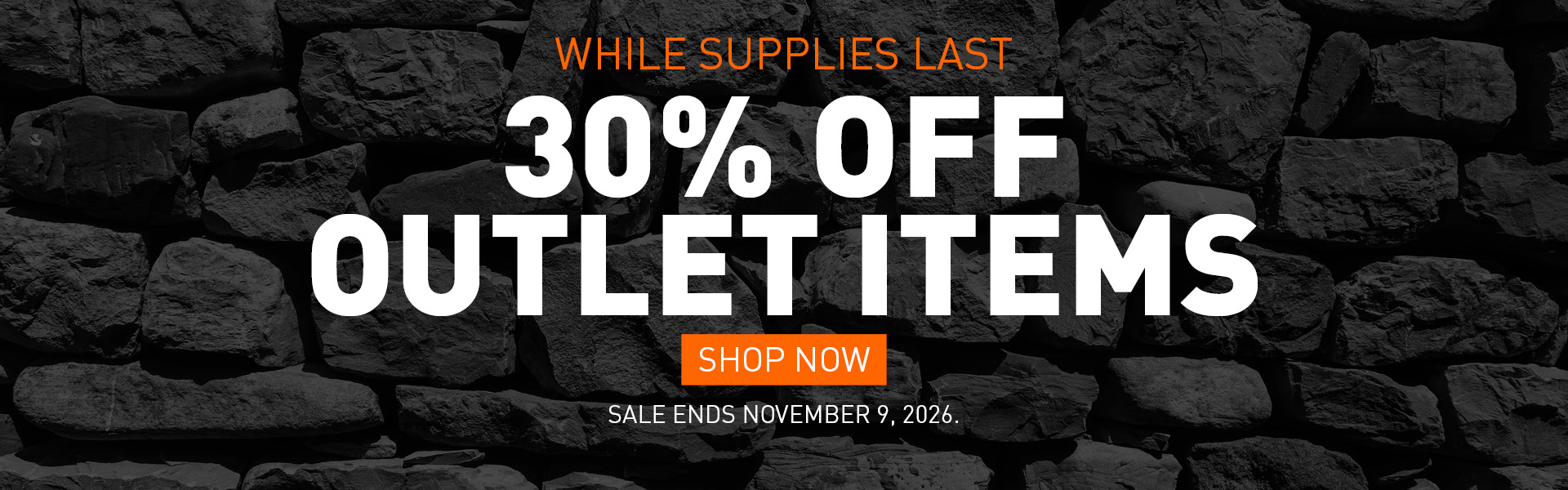 30% Off Outlet Items through 11.9.26